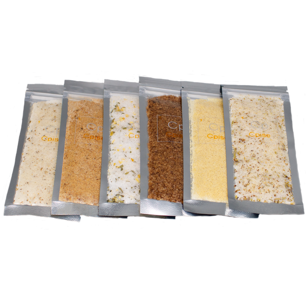 6 Gourmet Flavored Salt Sampler Set: 6 Infused Salts with Travel Pouch