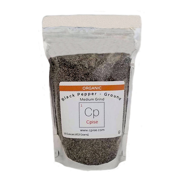 Black Peppercorn - Ground, Organic: Bulk Bag